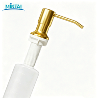 Distributeur de savon liquide moderne en acier inoxydable de 500 ml avec pompe dorée pour hôtel, cuisine, salle de bain, lavabo