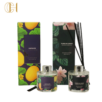C&H Offre Spéciale – Diffuseur de Parfum d'Ambiance de Luxe en Verre avec Logo Personnalisé, Bâtonnets en Rotin, Coffret Cadeau – Vente en Gros pour la Décoration Intérieure