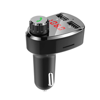 Modulador FM BT para Auto G13 con Perilla Giratoria, Puertos USB Dobles de 2.4A, Compatible con Tarjeta TF, Reproductor MP3 para Auto con Música HI-FI sin Pérdidas