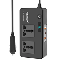 Convertisseur de courant automobile à onde sinusoïdale modifiée haute puissance 400W avec affichage numérique, convertisseur DC AC 12V vers 220V, prise universelle, chargeur pour ordinateur portable