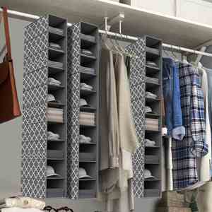 Whole Seller Foldable Durable Hanging Closet Organizer, 6-shelf Non-woven Hanging Closet <b>Storage</b> Organization for Wardrobe - Product Image 6