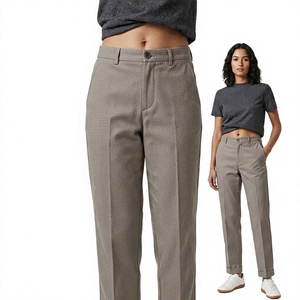 Pantalon skinny décontracté pour femme avec logo personnalisé, en toile légère extensible 260 g/m², imprimé, coupe droite, vente en gros, coupe ajustée - Product Image 2