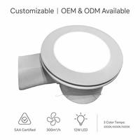 Ventilador de Techo Moderno y Silencioso para Baño con Luz LED, Uso Doméstico, Impermeable, Fácil Instalación, Personalización OEM Disponible