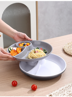 Nouvelle Assiette Classique Écologique en Paille de Blé et Plastique pour Fêtes, avec Compartiment à Vinaigre (Modèle 2026)