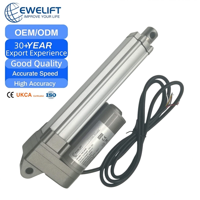 Mini 12V Industrial Linear Electric Actuator 24V 2000N 20mm/s Stainless Steel Telescopic Rod Marine Automation Permanent Magnet