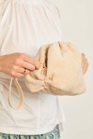 Voyage doux mignon moelleux beauté maquillage pochette femmes Mini trousse de maquillage dames Beige serviette éponge cosmétique pochette