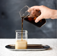 Vente en gros de 8Oz de luxe ensemble de gobelets en verre carré en borosilicate sans poignée tasse en verre de différentes tailles