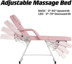 Haute qualité pas cher rose beauté Spa une couleur personnalisée réglable Table de Massage lit de cils podologie traitement de tatouage chaise faciale - Product Image 5