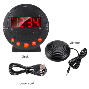 Orologio a doppia sveglia vibrante con luce Flash e doppie porte di ricarica USB CE FCC ROHS certificata - Product Image 6