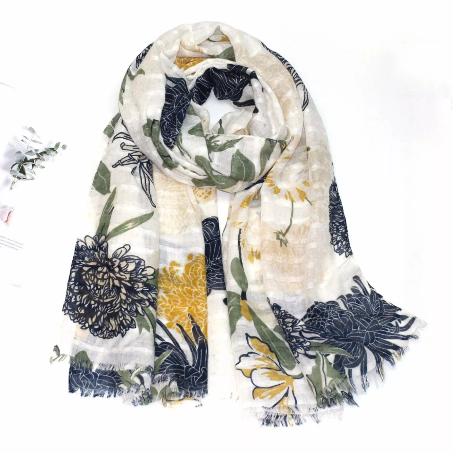 Cotton Cashmere Scarf Tropical Beach Style Cashmere Scarf Designer Cotton Muslim Scarf Pashmina Printed Scarf