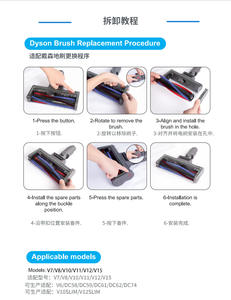 <span class=keywords><strong>Brosse</strong></span> de sol électrique à tête de vadrouille à entraînement direct pour accessoires d'aspirateur Dysons compatibles avec V8/V10/V11/V12/V15/V6 - Product Image 5