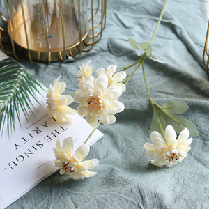 6 Cabezas <span class=keywords><strong>de</strong></span> Dalias Artificiales para Boda, Centro <span class=keywords><strong>de</strong></span> Mesa, Decoraciones <span class=keywords><strong>de</strong></span> Mesa, Mezcla Otoñal, Dalia Roja - Product Image 3