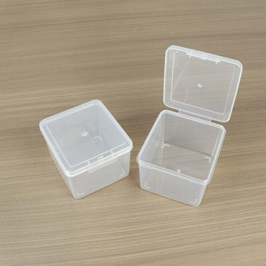 Transparent PP <b>Storage</b> <b>Box</b> Square Flip Top Covered Desktop Organizer <b>Bins</b> for Cards Media 9060 Rectangular <b>Box</b> - Product Image 3
