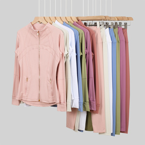 Women's High Quality 1:1 Lulu Buttery Soft Long Sleeve Sports <b>Jacket</b> Set Breathable Quick Dry Workout Outfit <b>Yoga</b> Set - Product Image 1