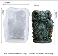 Nuevas Ideas Molde de Silicona de Grado Alimenticio con Forma de Diosa Cabra para Velas, Resina Epoxi, Velas de Aromaterapia y Yeso, para Manualidades DIY, Forma Irregular