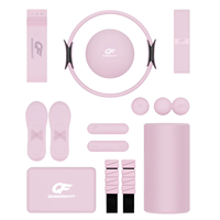 Harga Pabrik Logo Kustom Silikon Dumbbell Power Ring Yoga Mat Set Peralatan Fitness Rumah Yoga Pilates Aksesoris Pilates Kit