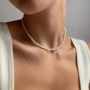 Colar de pérolas frisado, barato preço moda elegante pérola gargantilha colares para mulheres jóias de pérola