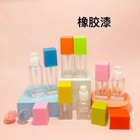 Botol Pompa Lotion Kaca Bening Mini Persegi Bulat Harga Pabrik, Botol Perawatan Kulit Kosong Portabel untuk Perjalanan dengan Tutup Persegi Multi Warna