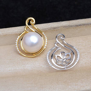 จี้เงินแท้ S925 รูปนกฟีนิกซ์ ฐานกลวง ขนาด 13-14 มม. อุปกรณ์ DIY สำหรับเครื่องประดับมุก-JG5972 จี้แฟชั่น - Product Image 1