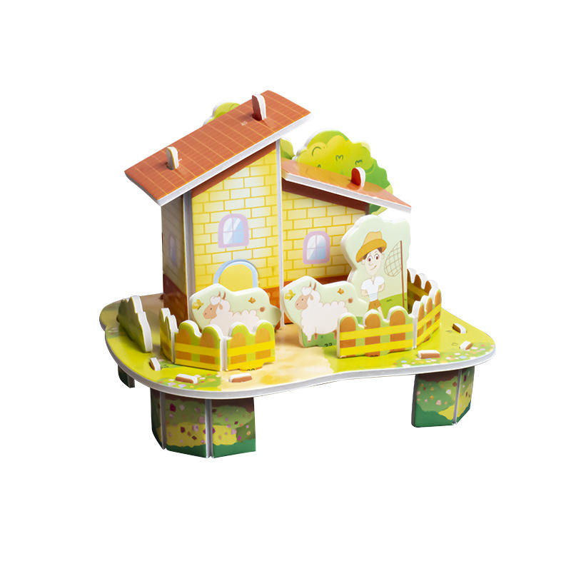 Three-dimensional puzzle-small farm