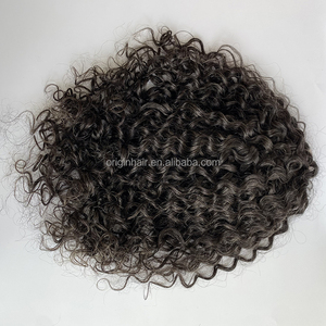 Capelli lunghi naturali neri 1 b20 % Gery 100% capelli umani pizzo Forntal con Base PU protesica parrucchino personalizzato parrucchino per gli uomini - Product Image 3