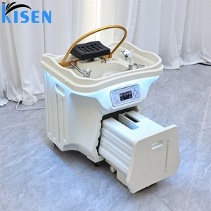เครื่องสระผมแบบญี่ปุ่นสมัยใหม่ Kisen พร้อมอ่างล้างผมแบบเคลื่อนย้ายได้ ระบบหมุนเวียนน้ำ และทำความสะอาดง่าย สำหรับร้านเสริมสวยและคลินิก - Product Image 3