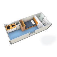 Maison conteneur préfabriquée de 20 pieds avec salle de bain et cuisine, mini-maison portable, studio individuel, cabine, toilettes et douche, prête à vivre