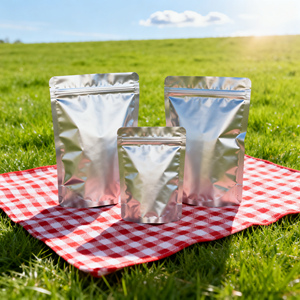 Wholesale 100 Stand Up Foil Bag Food Storage High Barrier Aluminum Resealable Heat Seal Packaging Bag For Snacks - Product Image 5