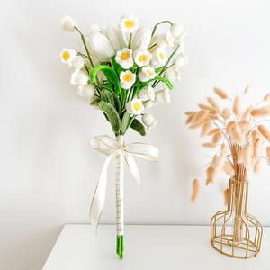 Ramo de Flores Tejidas a Mano, Ramo de Lirios del Valle, Rosas y Girasoles, Regalo, Decoración de Bodas, Ramo de Flores de Ganchillo - Product Image 3