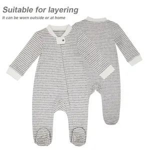 Özel yenidoğan bebek bebek organik 100% bambu pamuk Onesie tulum giysileri yürüyor çocuk pijama pijama giyim için bebek
