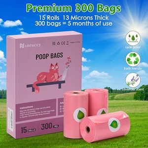 <b>Lavender</b> Scented Dog Poop <b>Bags</b> 20 Rolls 300 Count Pink Paw Print Disposable Waste <b>Bags</b> - Product Image 5