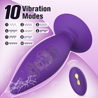 Plug anal vibrant en silicone premium avec télécommande sans fil et base à ventouse, jouets sexuels pour couples