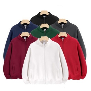 Sudadera con cremallera y capucha Unisex Streetwear bordado Logo en blanco hombres Stand Collar sudaderas con capucha sudadera de alta calidad - Product Image 1