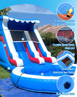 Toboggan aquatique gonflable commercial en PVC pour adultes et enfants, 24x13x12 pieds, pour extérieur et jardin, avec souffleur