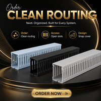 Goulotte de câblage PVC industrielle grise à dents fines 40x20mm, à fentes petites et denses pour un routage de précision des câbles dans les panneaux