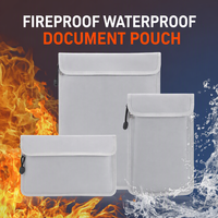 Pochette pour documents imperméable, ignifuge, antivol, certifiée RFID CE, double fermeture éclair, gel de silice, objets de valeur, passeport, argent, OEM