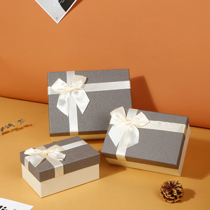 Boîtes cadeaux de style européen avec couvercle à nœud, en papier rigide coloré, emballage spécial, boîte cadeau 25x20x10cm, design personnalisable - Product Image 2