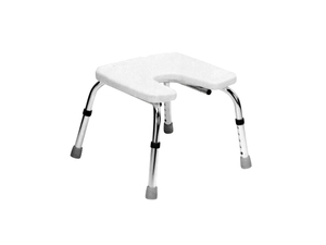 Silla de Ducha Ajustable en Altura con Respaldo y Asa de Transporte, Fabricada en Aluminio con Corte en U, Ligera, Plegable, con Capacidad de 150 kg - Product Image 5