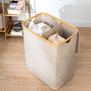 Collapsible Laundry <b>Basket</b> Waterproof Oxford Cloth Rectangle <b>Storage</b> Bin For Clothing <b>Bathroom</b> Use - Product Image 3