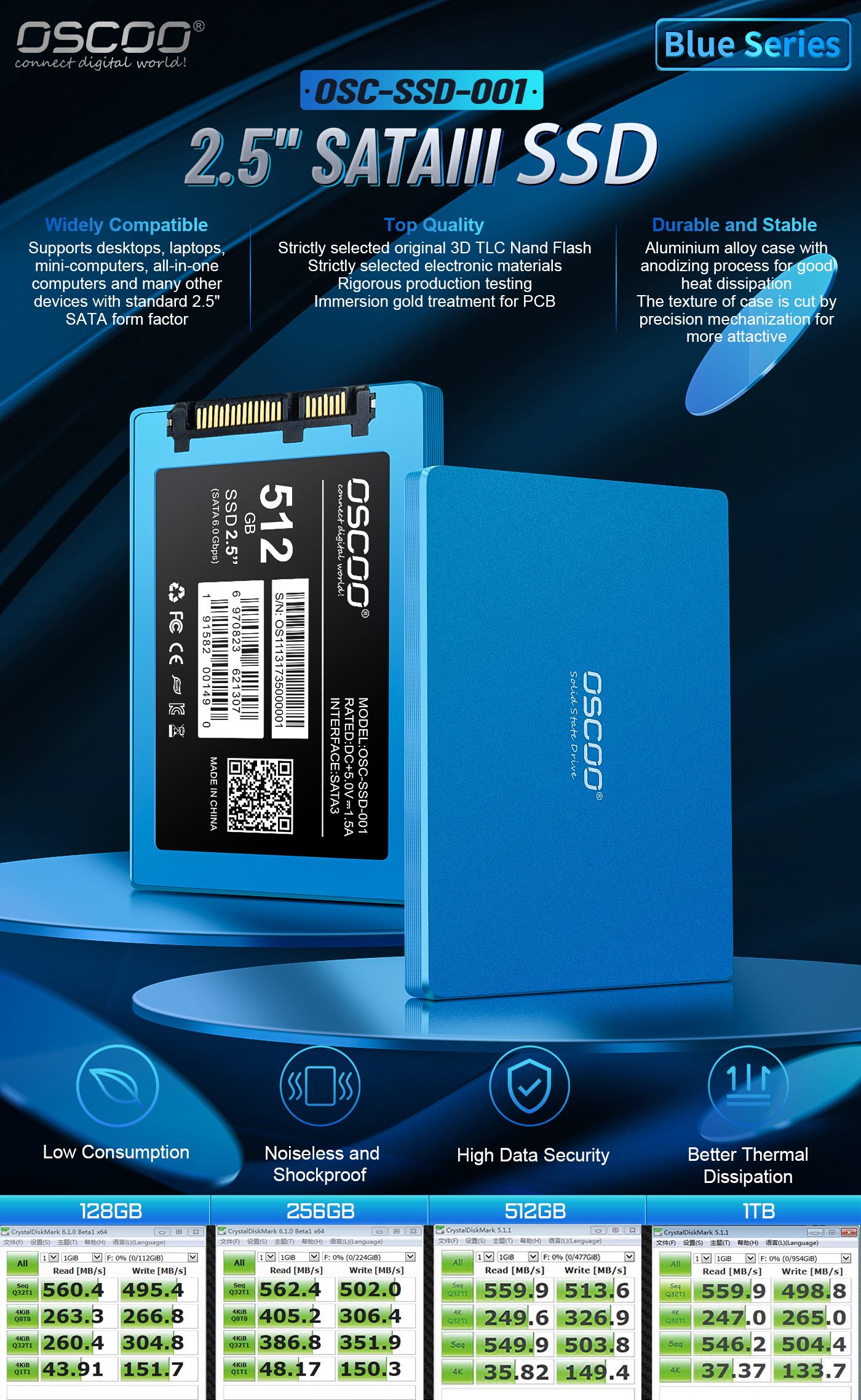PNY CS900 SSD Interne SATA III, 2.5 Pouces, 1To, Vitesse de Lecture