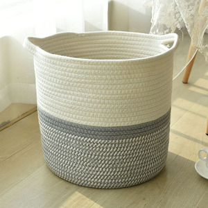 Factory Hot Sale <b>Storage</b> <b>Baskets</b> Woven Cotton Rope <b>Basket</b> Organizing Home Decoration - Product Image 1