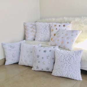 Amity Fábrica Atacado Single Sided Plush Natal Ouro e Prata Lantejoula Bordado Decoração Almofada Cobre Uso Doméstico Sofás - Product Image 1