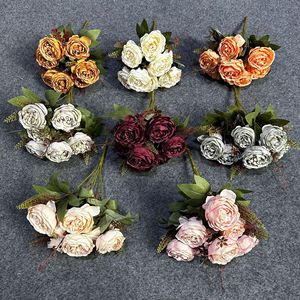 Fleur artificielle de pivoine à 7 têtes en soie imperméable pour décoration de mariage et de maison - Product Image 2