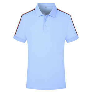Polo Shirt Light Blue 2XL Cotton Collar Daily Wear - Product Image 2