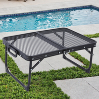 Léger Portable Cadre En Aluminium Pliant BBQ Grill Maille Moderne À Manger Camping Table Villa Cour À Manger En Plein Air