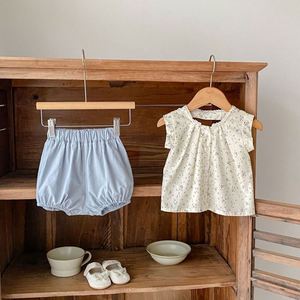 Engepapa Zomer Baby Dunne Bloemige Kledingsetjes Baby Meisje Mouwloze Korte Set Peuter Meisjes Kleding - Product Image 4