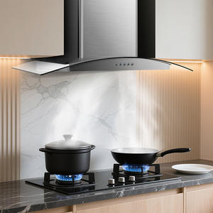 Nouveau Style électrique ventilé extracteur cheminée <span class=keywords><strong>cuisine</strong></span> cuisinière appareil <span class=keywords><strong>hotte</strong></span> mural en verre trempé boîtier ménage - Product Image 3