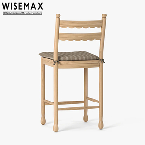 WISEMAX FURNITURE Chaise de <span class=keywords><strong>table</strong></span> de bar nordique simple <span class=keywords><strong>Tabouret</strong></span> de bar haut en bois de frêne avec coussin amovible pour îlot de <span class=keywords><strong>cuisine</strong></span> Restaurant - Product Image 6