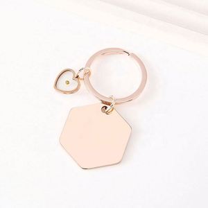 Llavero de Acero Inoxidable Hexagonal con Grabado Láser, Impresión a Color, Material en Blanco, Diseño de Semilla de Mostaza, para DIY - Product Image 5