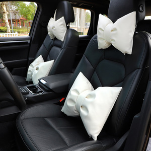 Ensemble d'oreillers de voiture roses avec nœud, en coton PP doux, coussin universel pour siège de voiture, pour la décoration intérieure de l'auto, utilisable en toutes saisons - Product Image 4